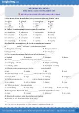 Đề số 3 - Đề kiểm tra học kỳ 2 - Tiếng Anh 8 mới